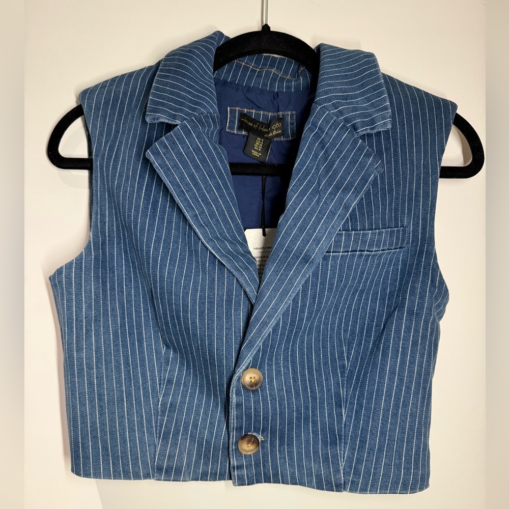 House of Harlow 1960 Blue Striped Vest